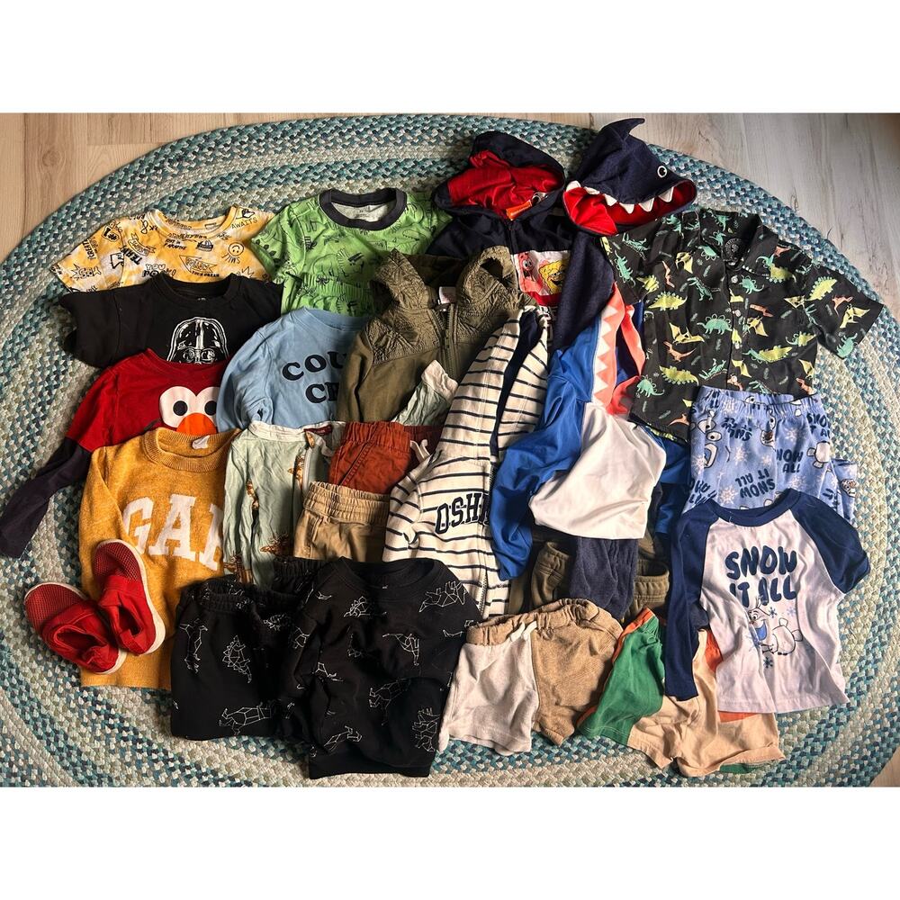 Lot of 2T 3T Boys Clothes 25 Pieces Carters Gap Tommy Bahama Oshkosh B’Gosh Zara